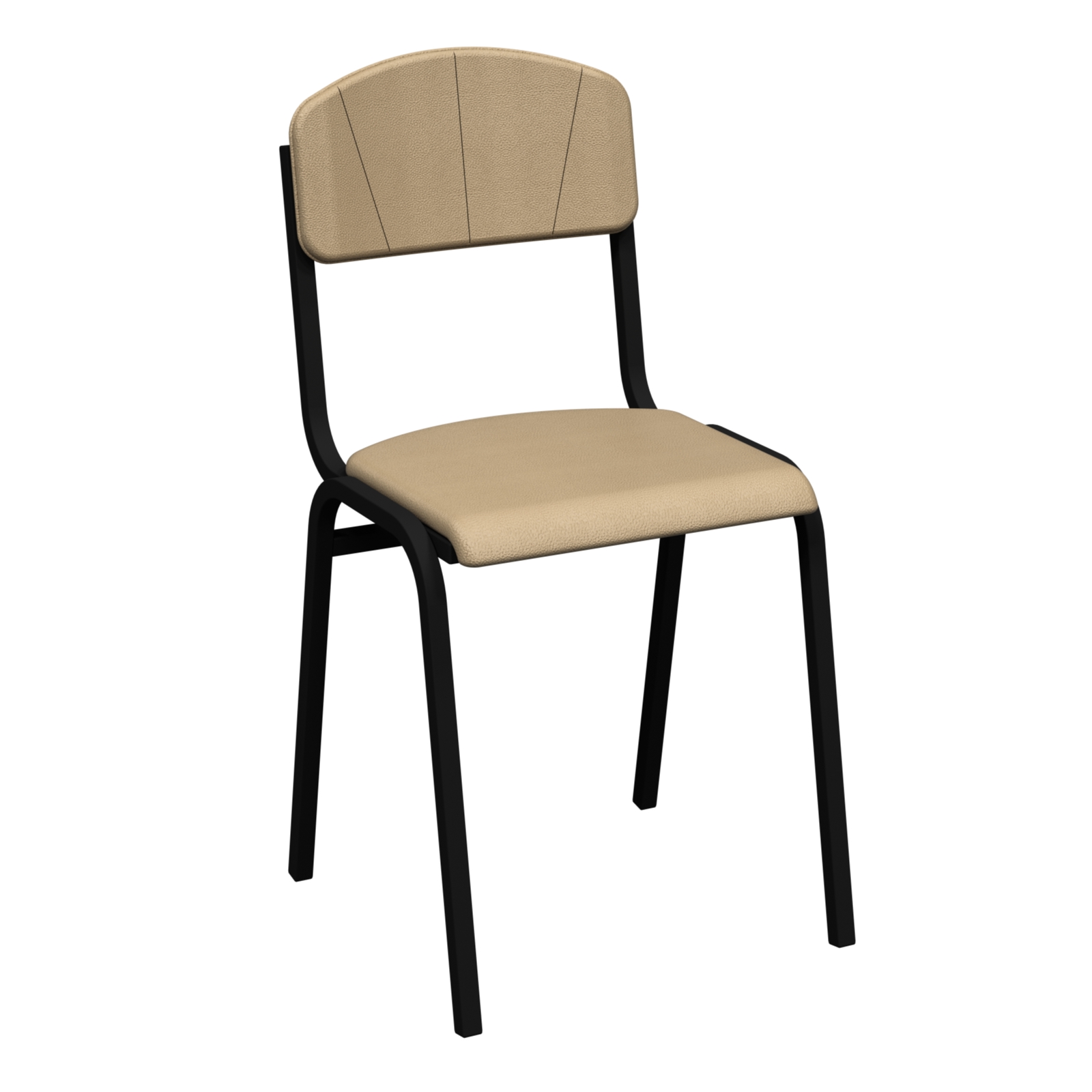 Напівм'яке крісло ISO для офісних приміщень, матеріал оббивки - шкірозамінник, на металевих квадратних ніжках, АЛМАНТ, 430х470х840 мм, (h=460 мм).